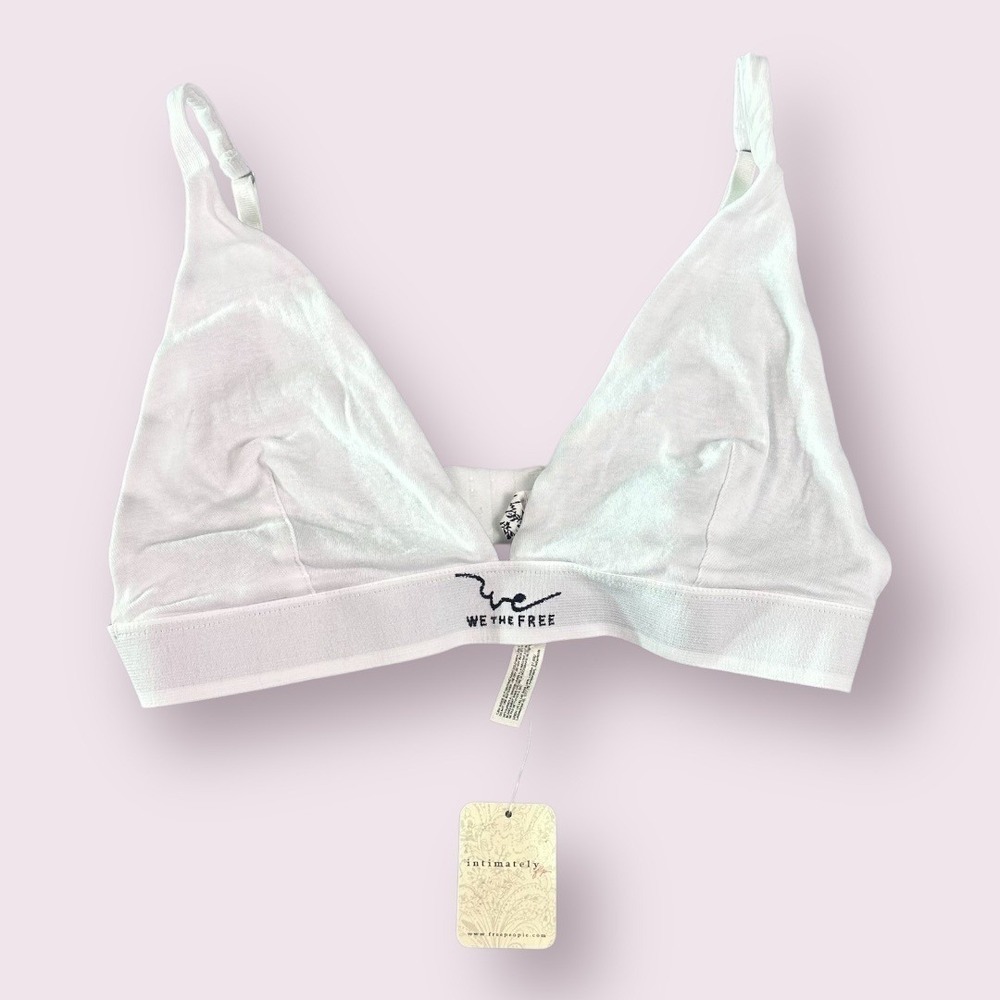 We The Free Free People Triangle Bralette Ivory‎ L NWT - Picture 4 of 12
